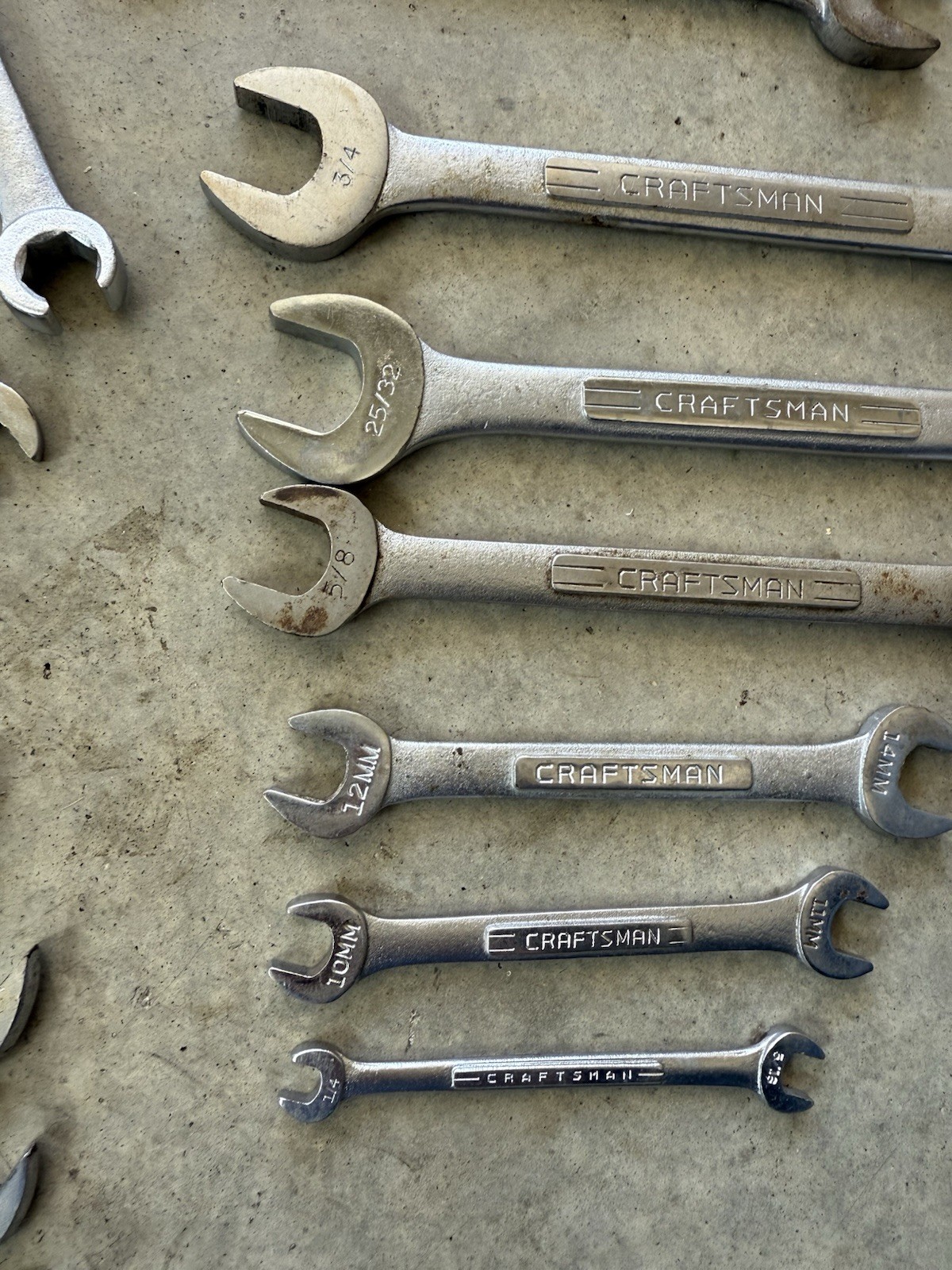 23 Piece Lot of Craftsman (& Sears) Wrenches – Combination – Various Sizes/Used