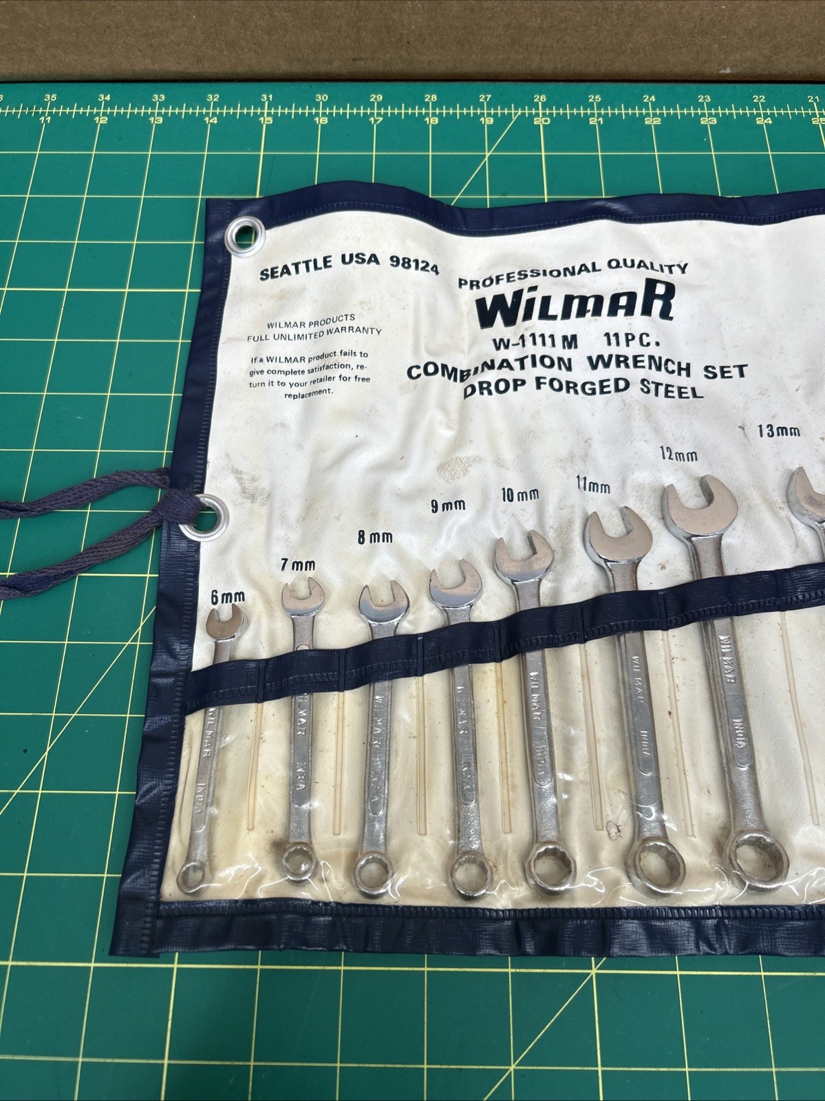 Wilmar 11 Piece Combination Wrench Set Metric 6mm-19mm Drop Forged ROLL UP CASE