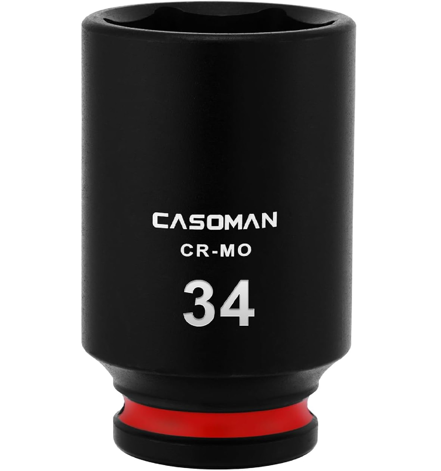 CASOMAN 1/2″ Drive x 34mm Deep Impact Socket, 6-Point, Metric, CR-MO