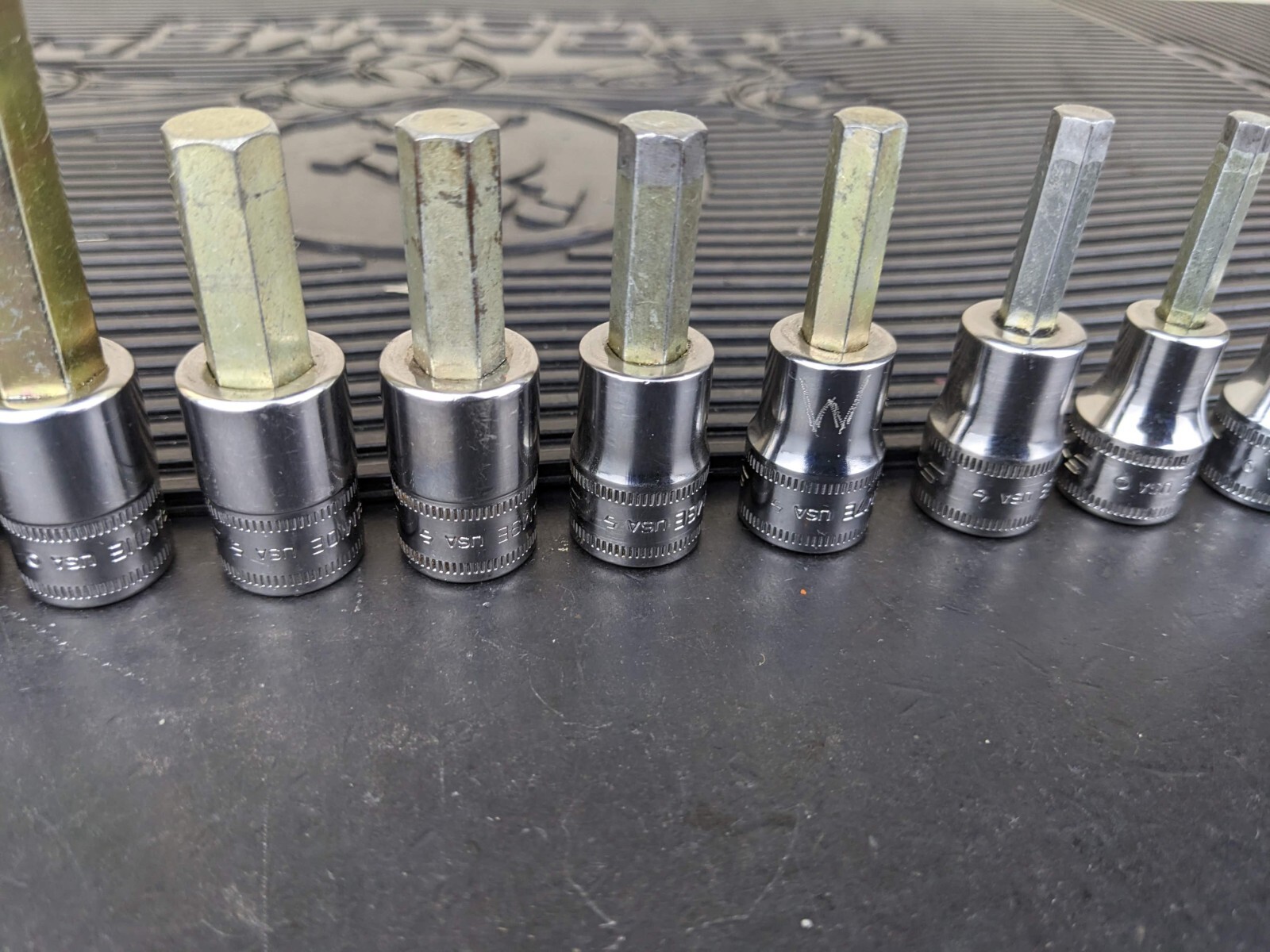 #be218 Snap-On 11pc Metric Hex Allen Socket Set 3/8″ Drive 4mm to 14mm 211EFAMY