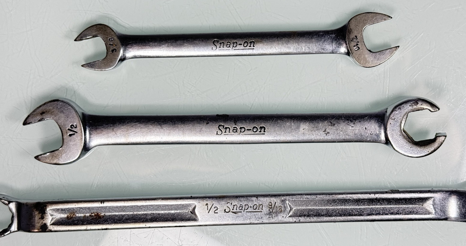 3pc Snap On Combination Wrench Lot SAE USA XV-1618 / RXS 16 / V0 1214 – Vintage