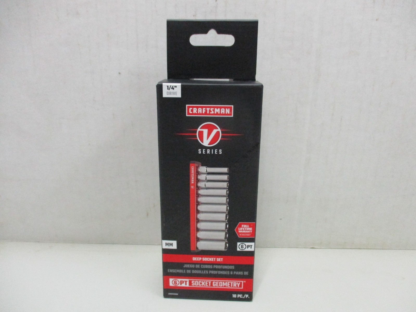 Craftsman 10pc 1/4″ Dr 6 Point Metric Deep Socket Set on Magnetic Rail CMMT17515