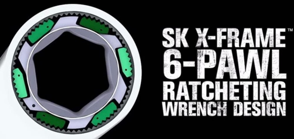 SK Tools X-frame® 6pt Metric Combination Wrench Set 12 pcs 80019