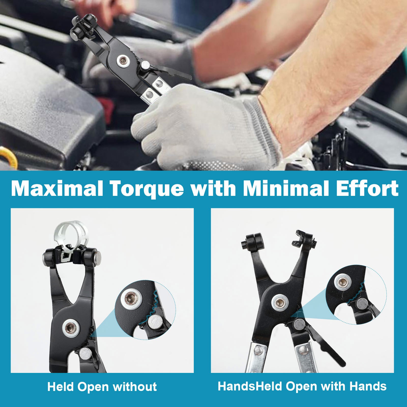 Hose Clamp Clip Remover Pliers Wire Long Reach Kit Fuel Oil Water Hose Tool 10PC