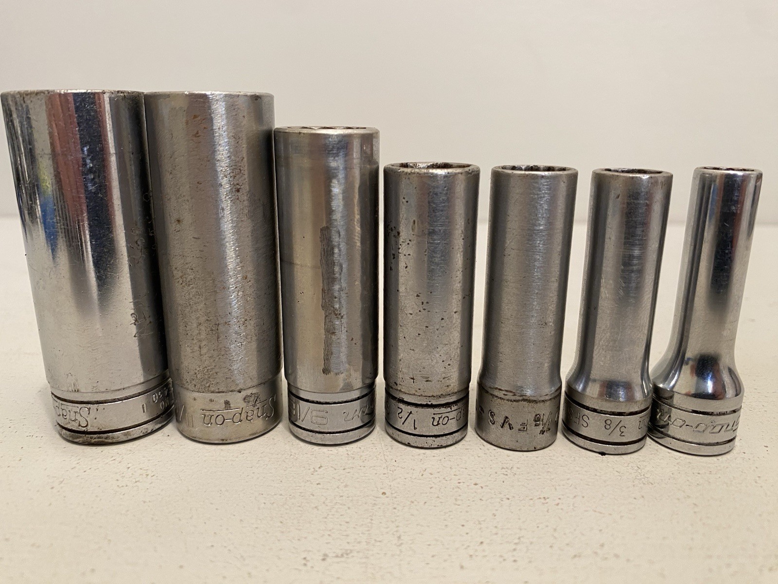 Snap-On Tools 3/8”-Dr 15pc 6pt & 12pt Deep / Shallow Socket Set 5/16” – 7/8”