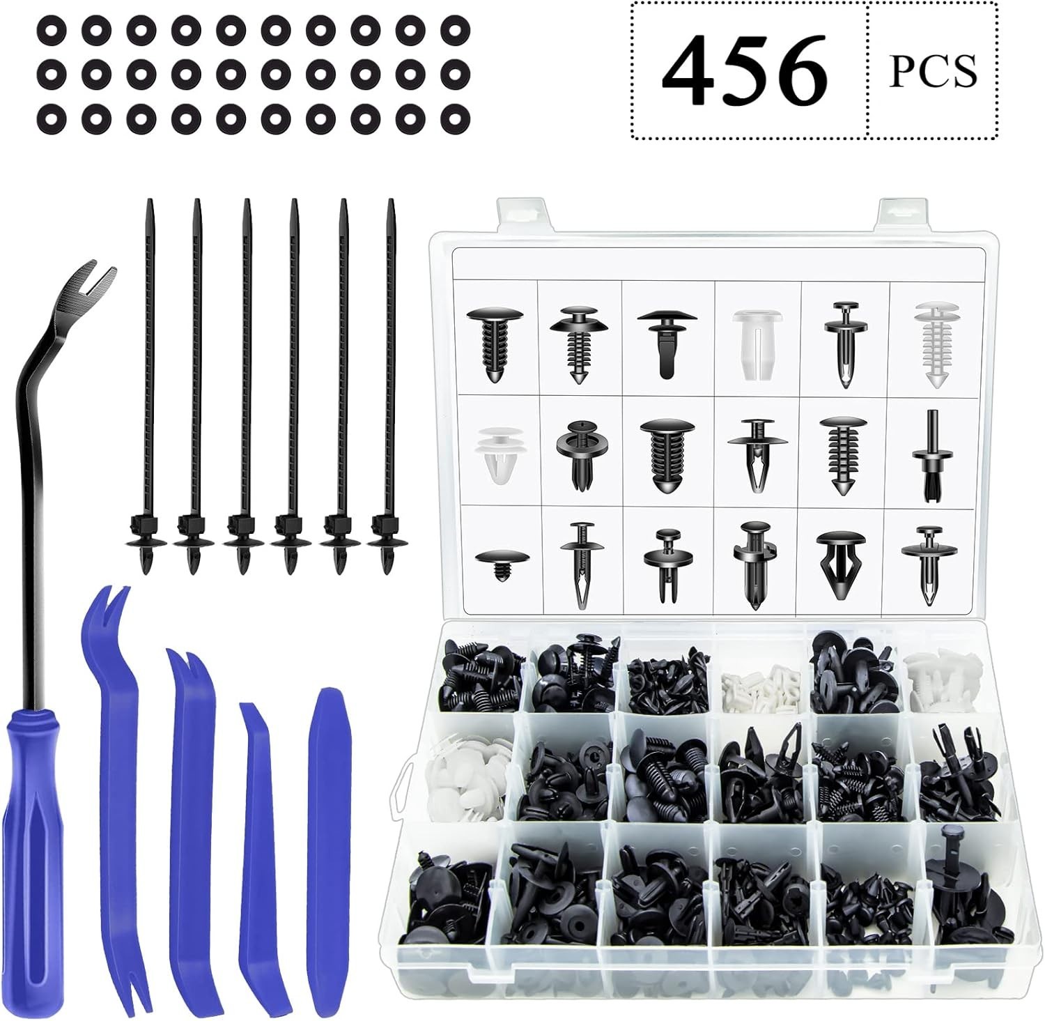456 Pack Trim Removal Tool, Car Panel Door Audio Trim Tool Kit, Auto Clip Fas…