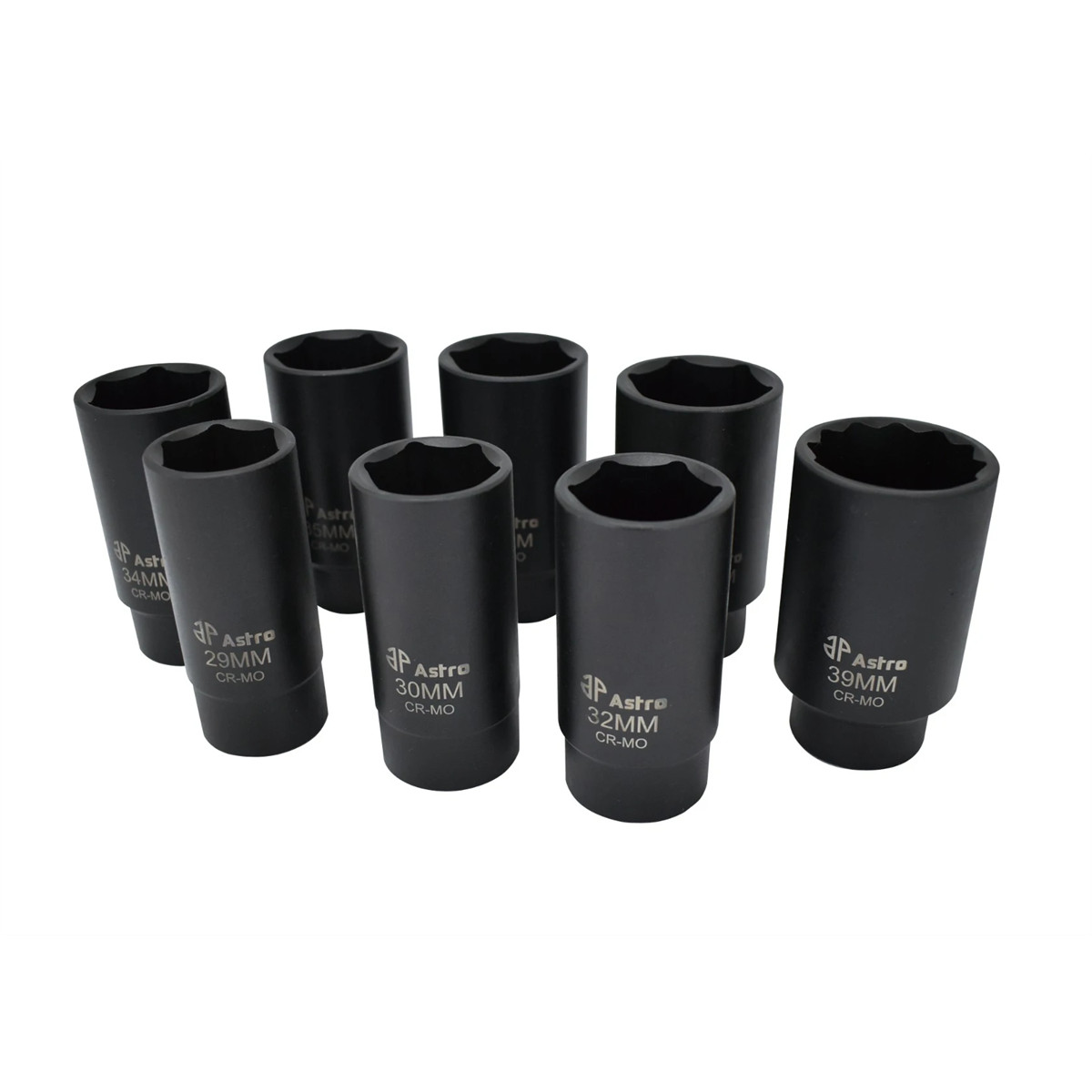 Astro Pneumatic 6 Point Axle Nut Socket Set 8 Pieces