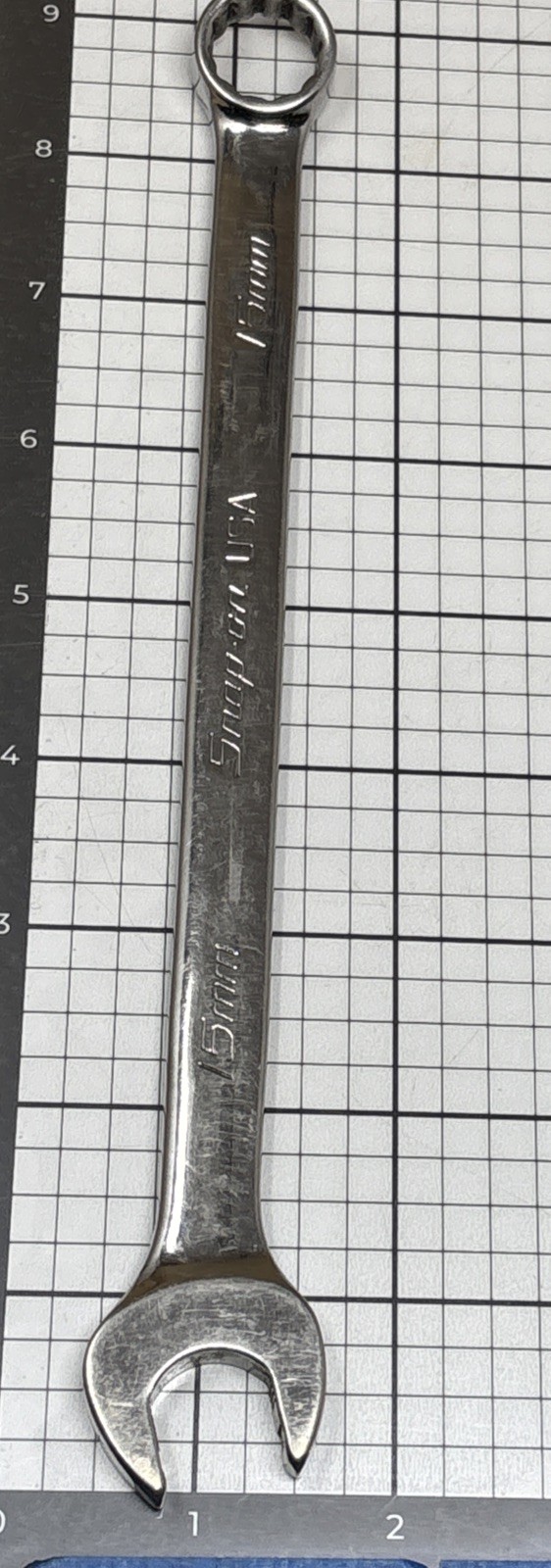 Snap On Tools USA 15mm Flank Drive Plus 12 Pt Combination Wrench SOEXM15