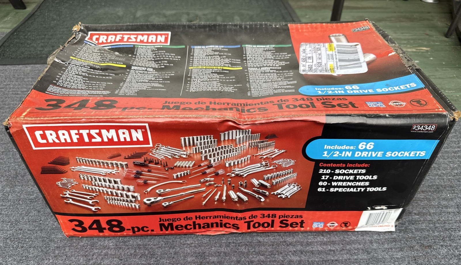 NOS Craftsman 348 Piece Mechanics Tool Set USA Box Never Opened New Old Stock