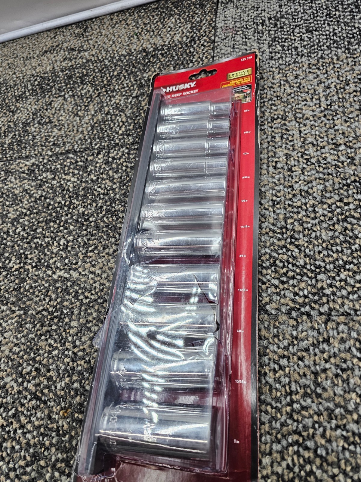 11 PIECES Husky 635 079 635079 1/2 in. Drive Deep SAE Socket Assembly