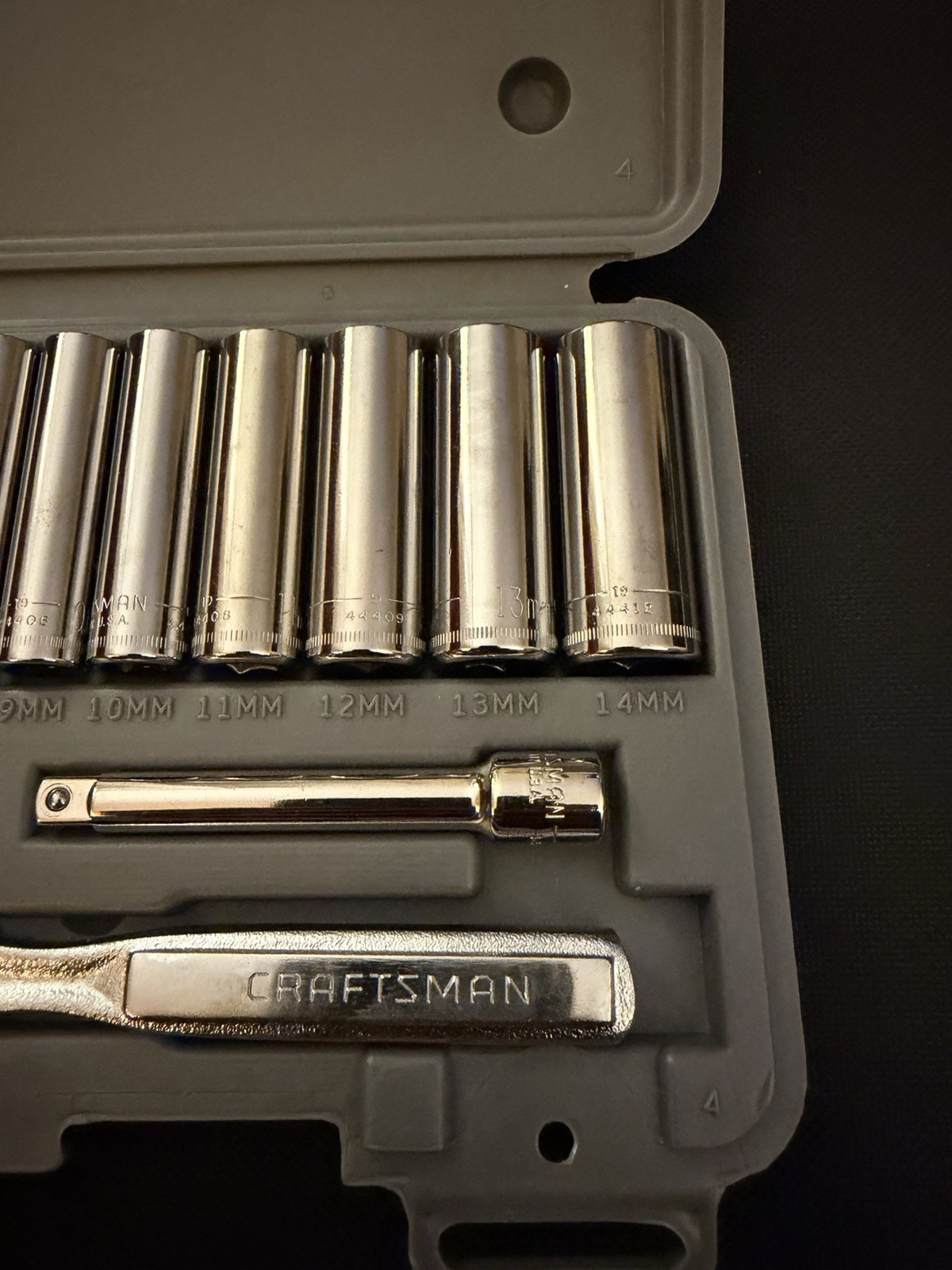 🇺🇸Craftsman Tools USA 34782 12pc Metric 1/4″ Drive Deep Socket Ratchet Set NOS