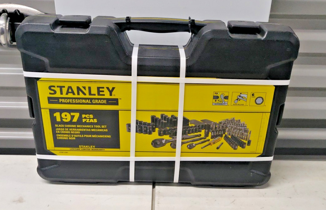 Stanley 197 PC Pro Grade Mechanics Tool Set STMT11001 Black Chrome NEW
