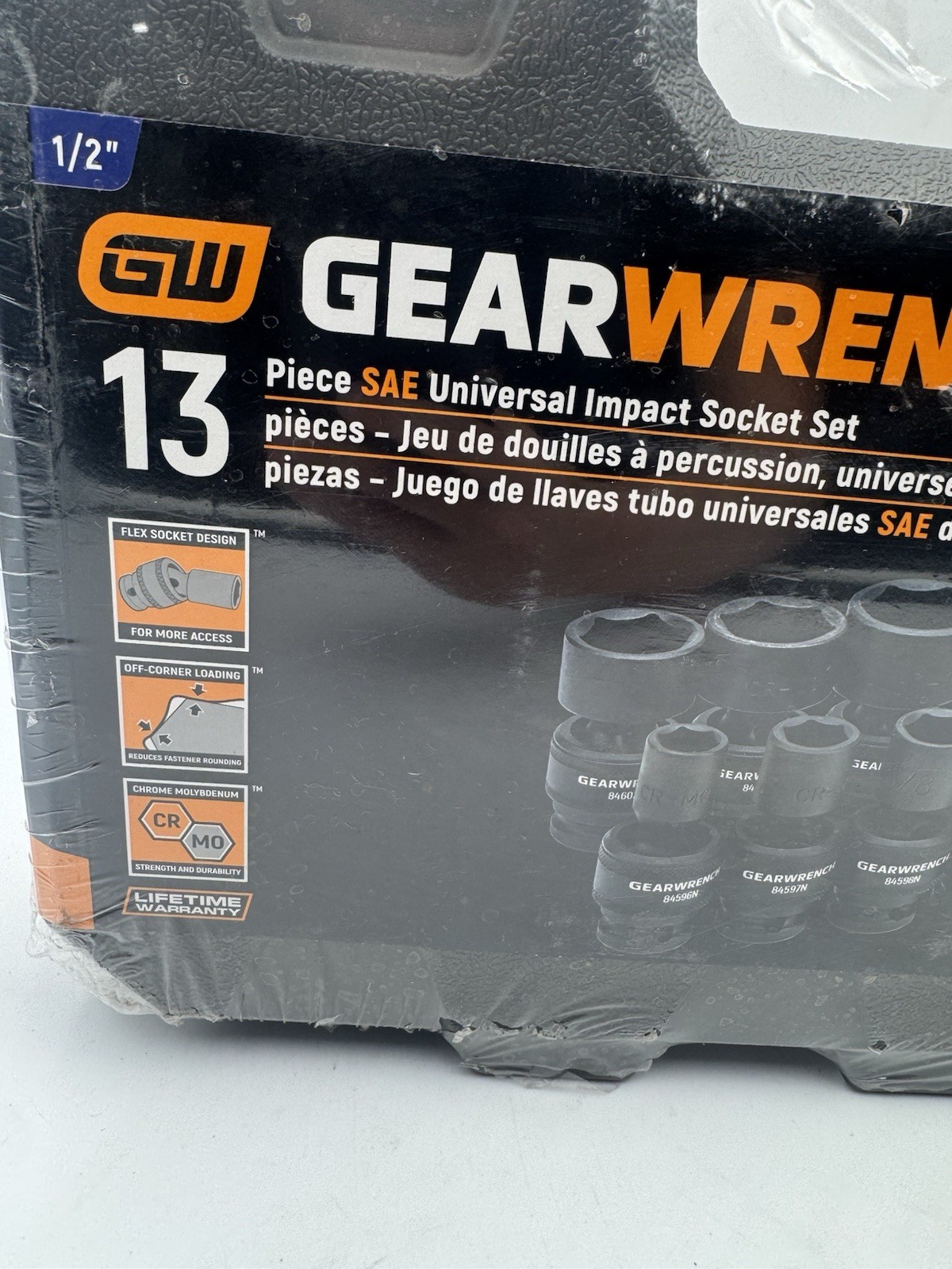 GearWrench 84938N 13 Pc. 1/2″ Drive 6 Pt Std Universal Impact Socket Set SAE New