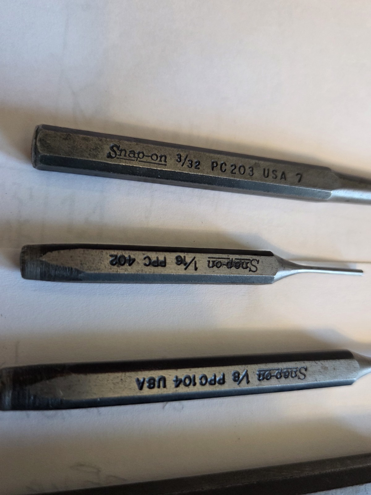 9pc SNAP ON Tools PUNCH AND CHISEL SET
