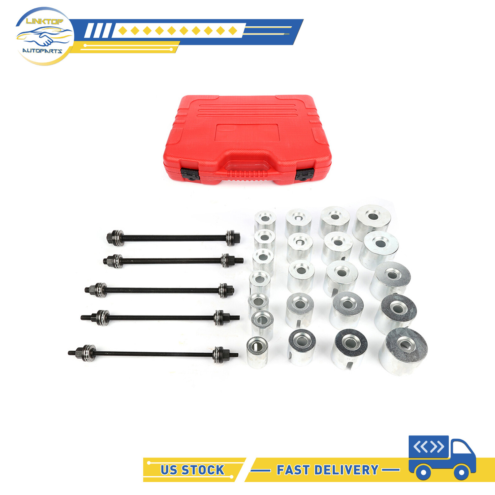 27PCS UNIVERSAL PRESS AND PULL SLEEVE KIT BUSH BEARING REMOVAL INSERTION TOOL