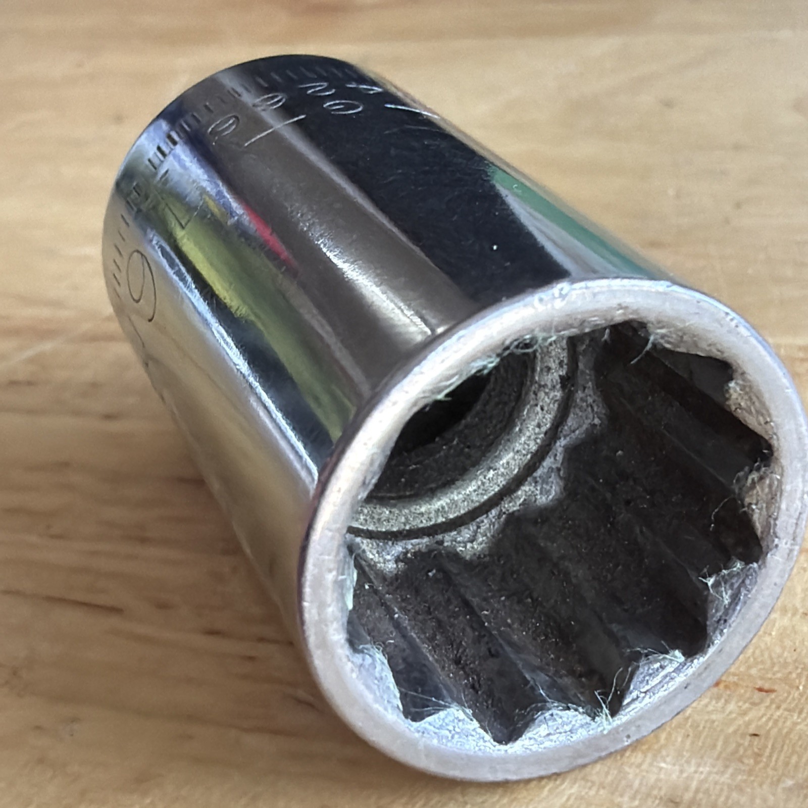 Craftsman 16mm Shallow Socket 1/2″ Drive 12 Point G Series 44266 Made in USA