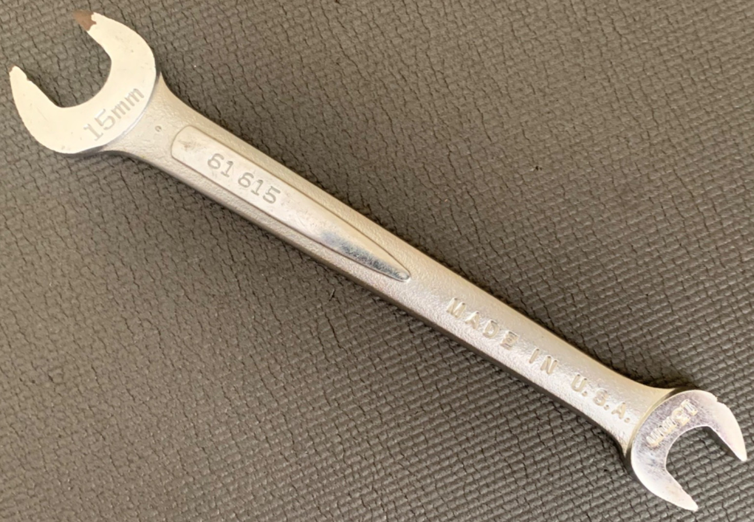 Vintage Easco 61-615 15mm x 13mm Double Open End Wrench Made in USA