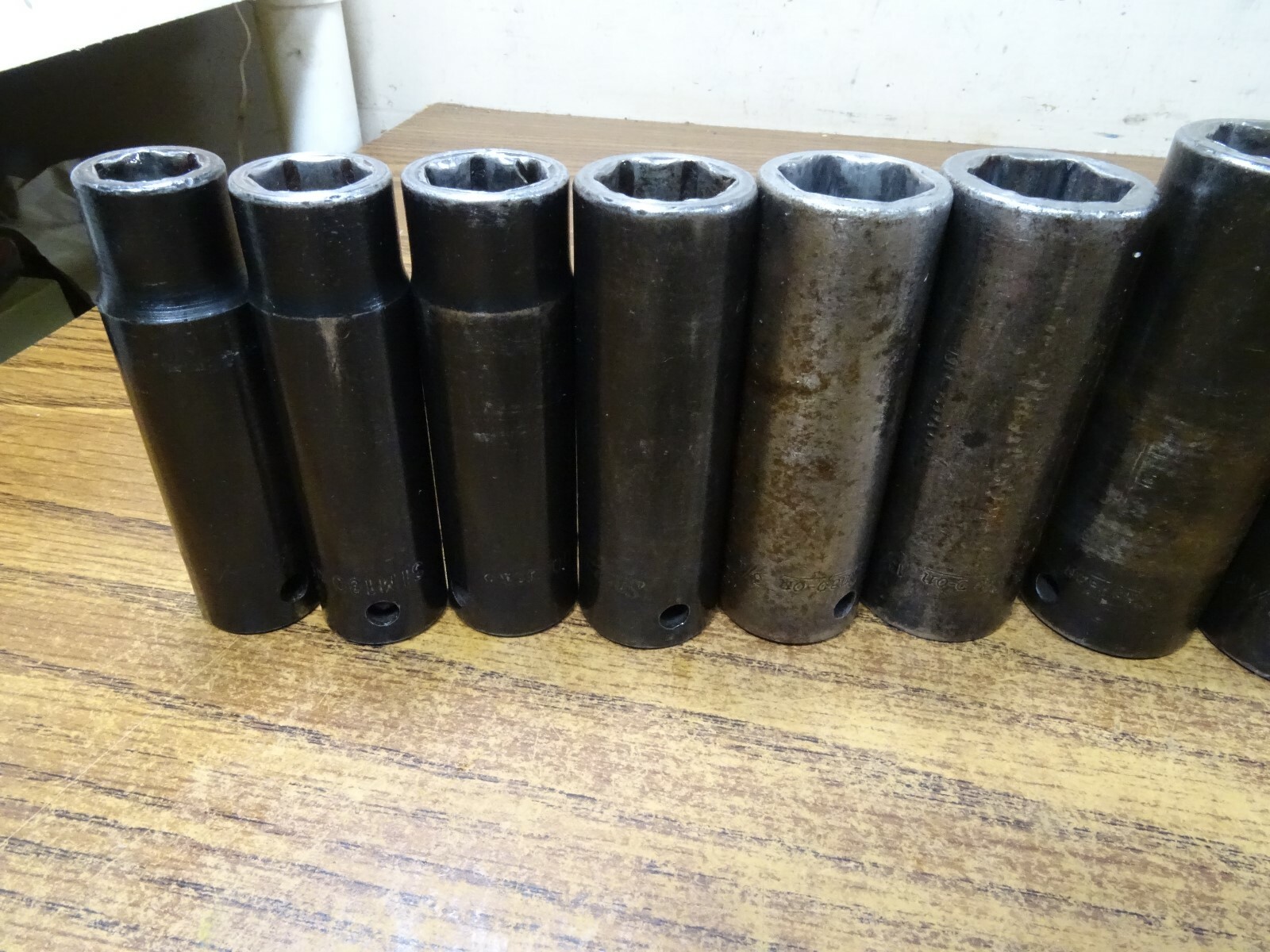 (10) Piece Snap On Tools SIM160-SIM360 1/2″ Impact Deep Drive Lot Set 6 Point