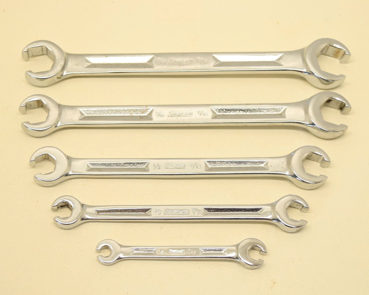 SNAP-ON RXH605 5 PC SAE 6 POINT FLARE NUT LINE WRENCH 1/4″ – 13/16″ – USED