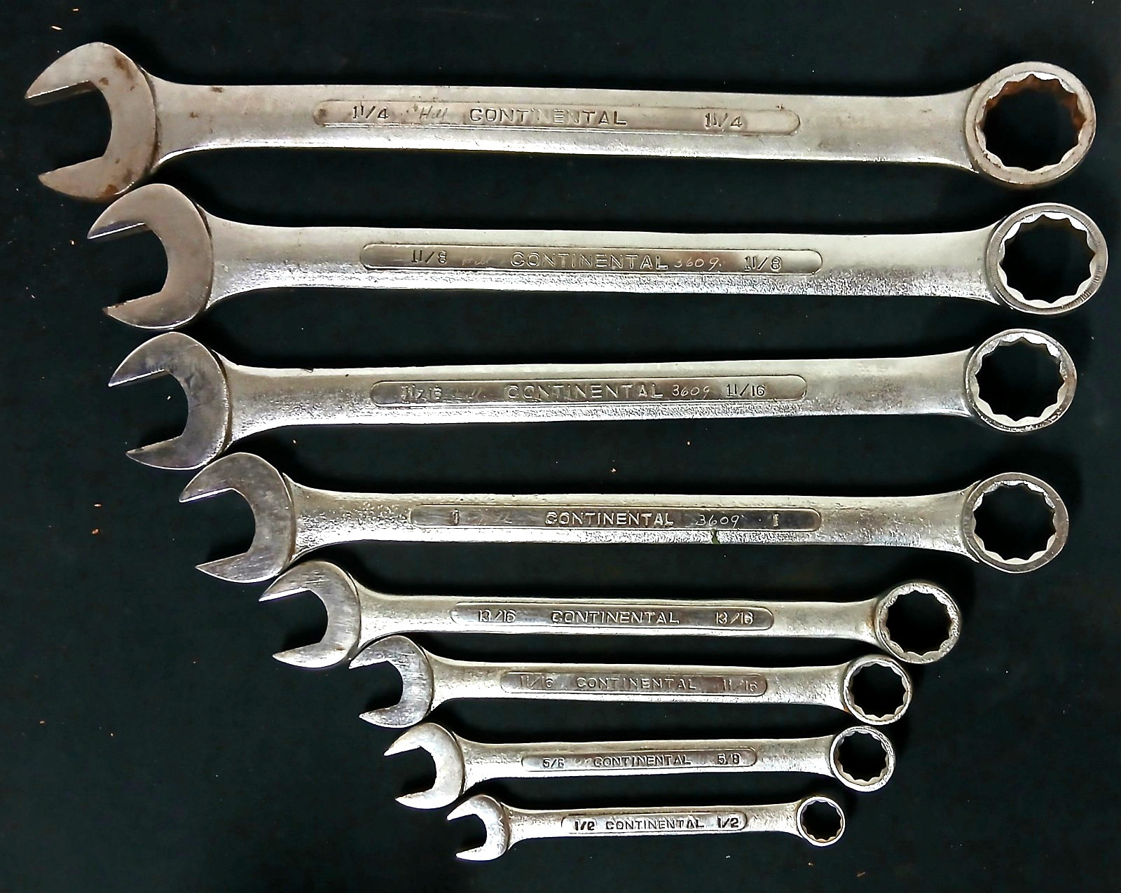 (8 ea) Continental Wrench Lot Includes Large Sized Tools
