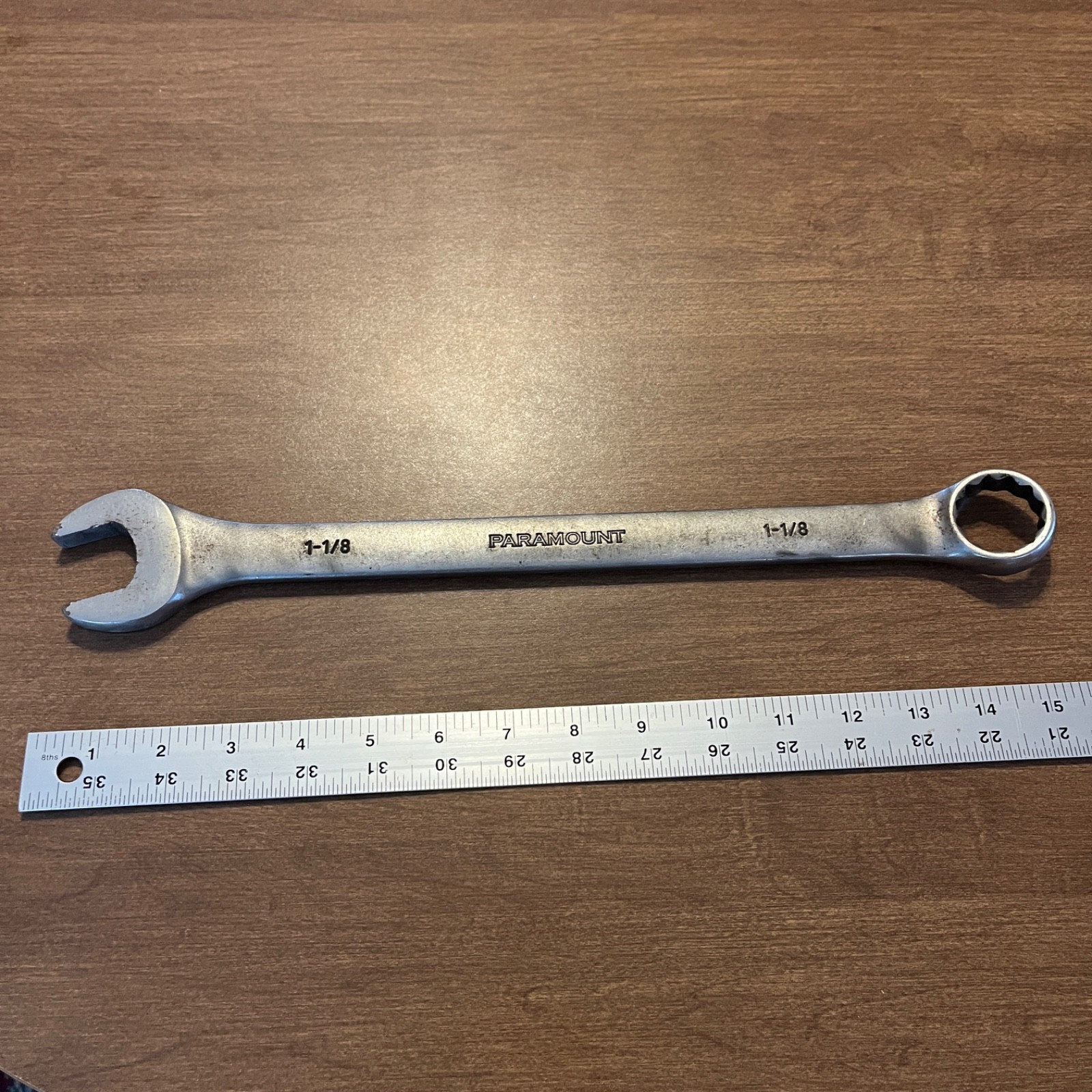 Paramount 1-1/8″ Combination Wrench Satin Chrome PAR-PRF0036S