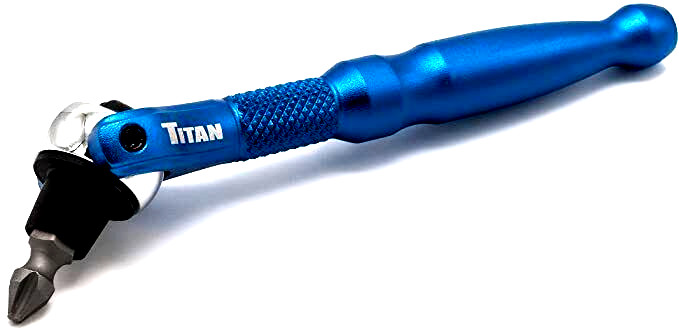 Titan 11315-BL Blue 1/4″ Swivel Head Micro Bit Driver