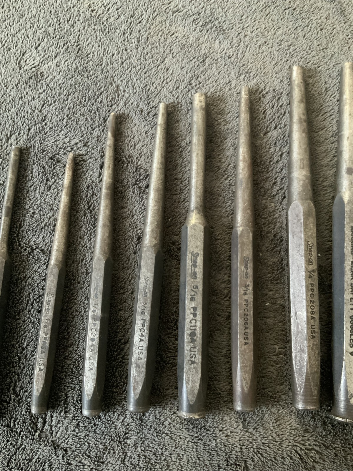Snap On Punch And Chisel Set….see Pics…mixed Set…..used….xvxv