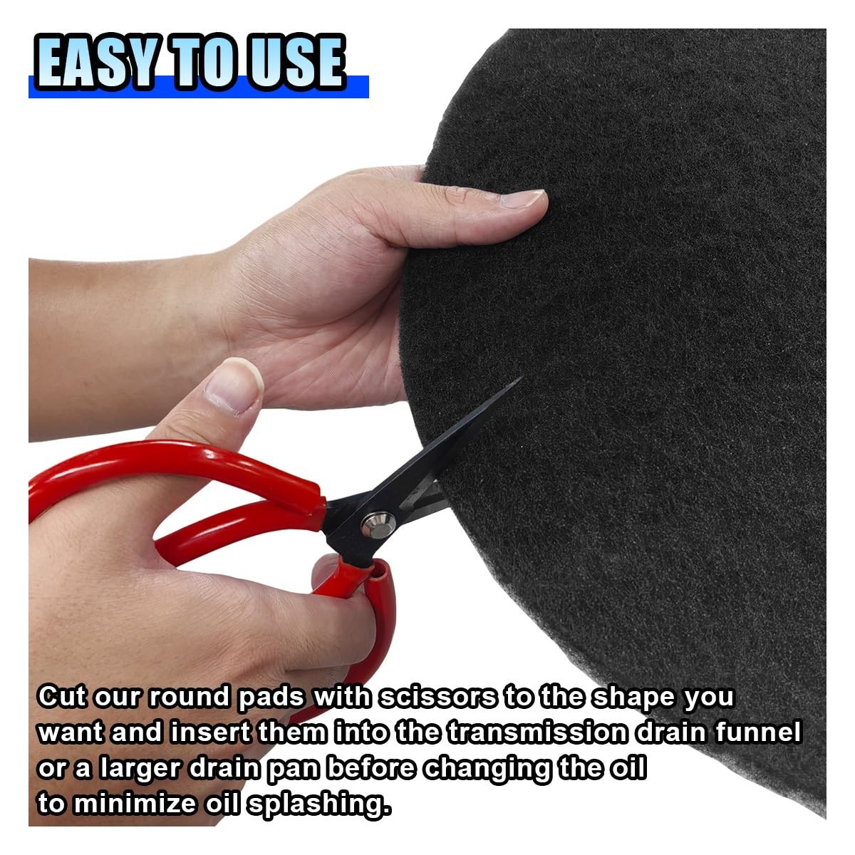 15» Oil Drain Splash Pad, Round No Splatter Pad for 14.88×0.55 inch, Black