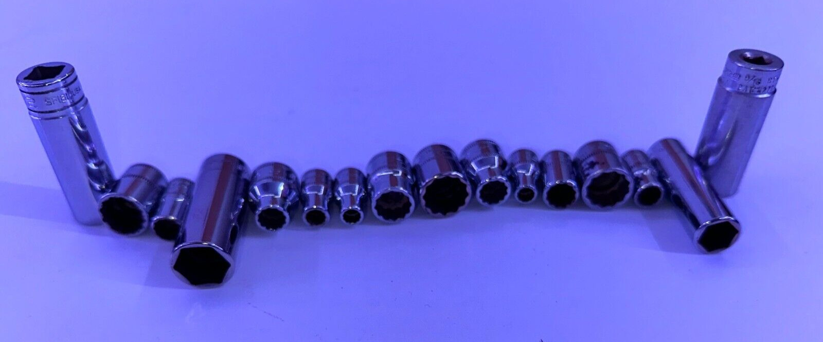 Variety of Snap On Sockets, 9/16 STM16, 7/16 STM14, 13 TMMD13, 14 TMMD14, +
