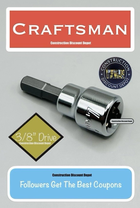 7mm CRAFTSMAN CMMT42677 Hex Allen Bit 3/8-in Drive Shallow Socket Ratchet