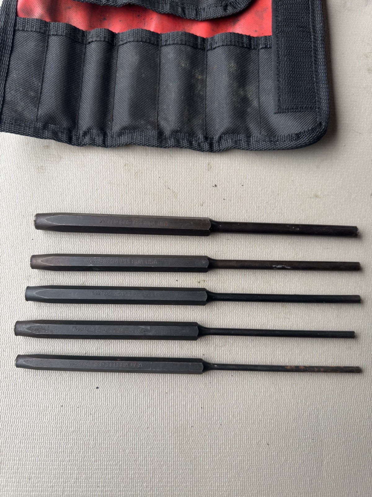 MATCO SPPL5KA 5 PIECE LONG PIN PUNCH SET