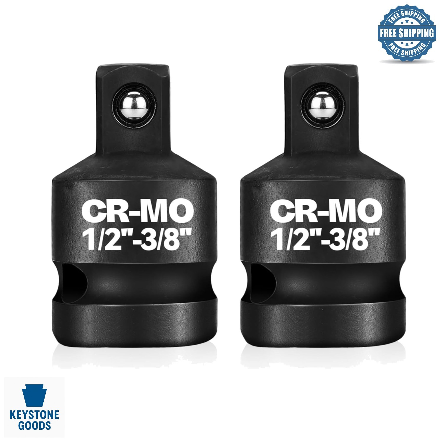 2-Piece Impact Socket Adapter Set 1/2″ to 3/8″ Chrome Molybdenum Steel