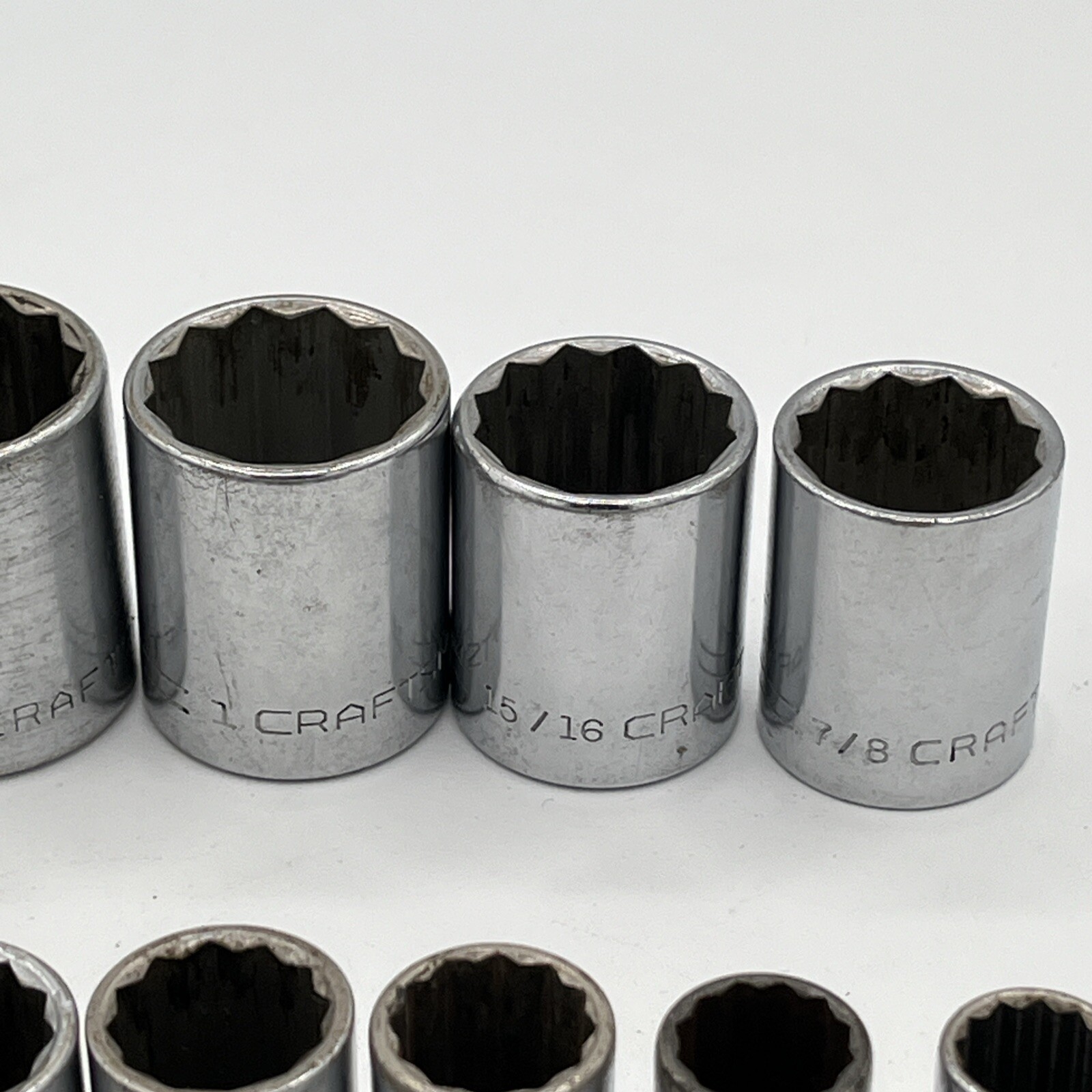 Craftsman 12 Socket Set 1/2″ Drive 12-Point =V= Series USA Made 7/16 to 1 1/8”
