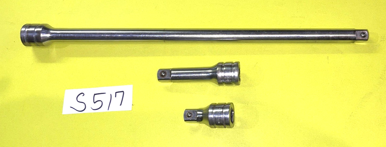 SNAP-ON TOOLS 3 PIECE 1/2 DRIVE EXTENSIONS 2 / 3 AND 15 INCH SHIPPING INCLUDED