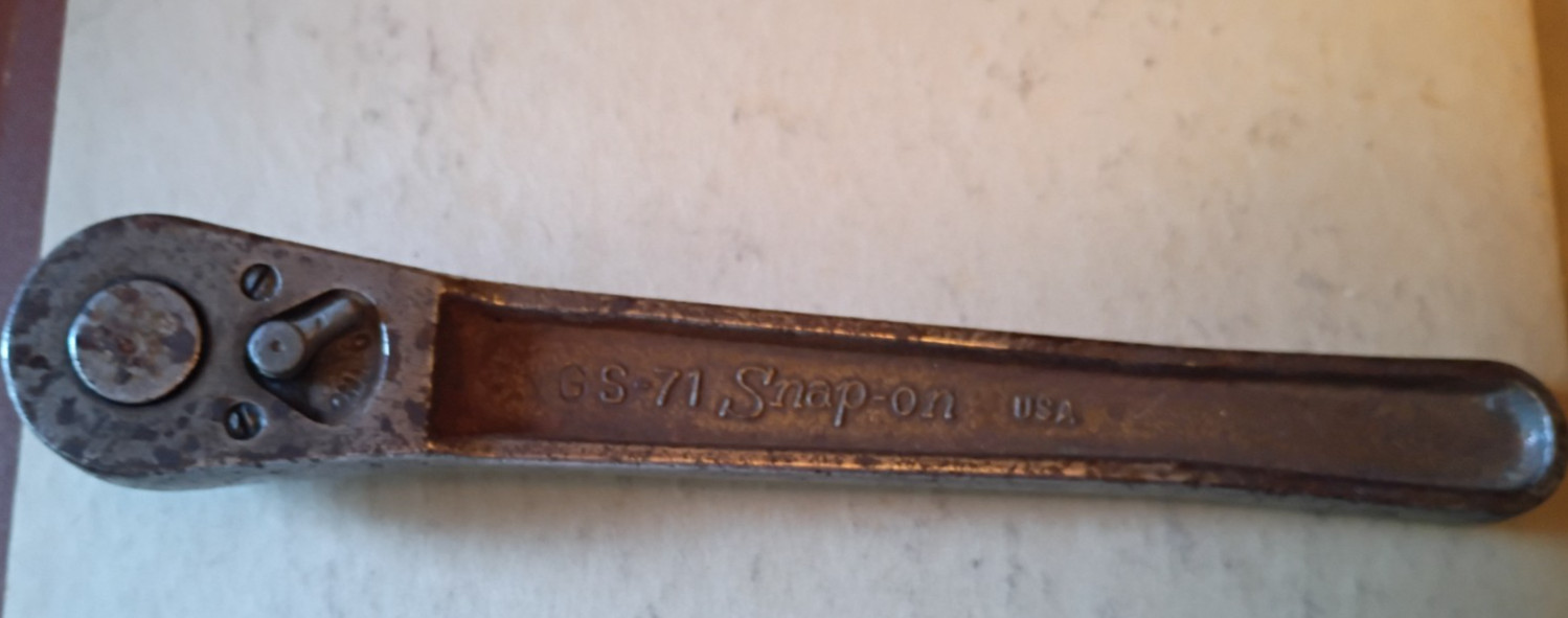 Vintage Snap-on Tools 1/2 Drive Ratchet Wrench GS71 – free ship