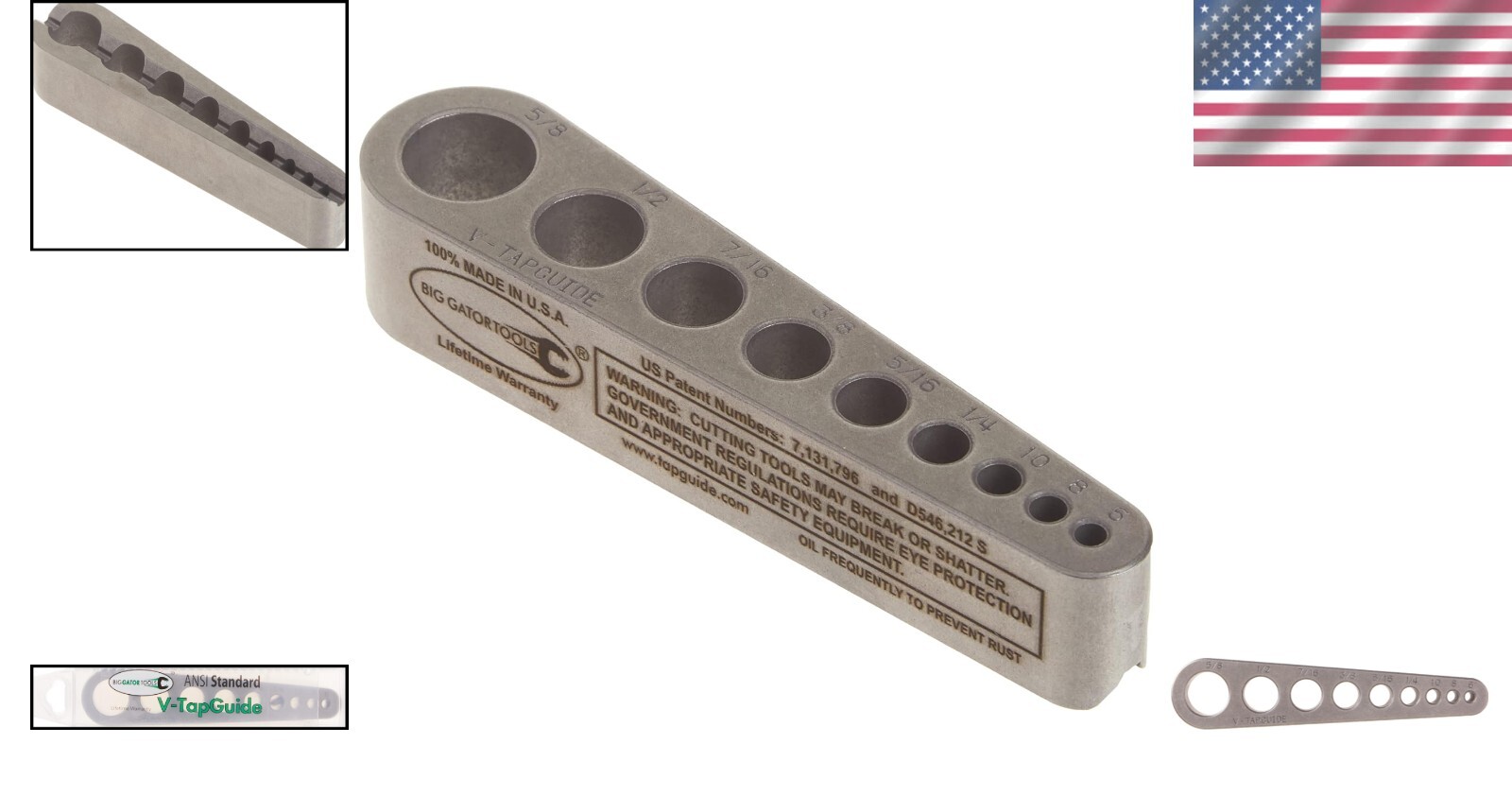 Lightweight V-Tap Guide for Accurate Tapping – 0-80 to 5/8″, Pocket Size
