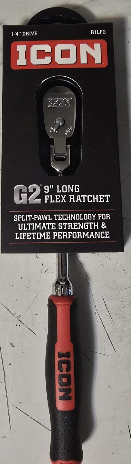 ICON G2 1/4″ Drive Long Flex Ratchet R1LFG NEW w/Comfort Grip 70450