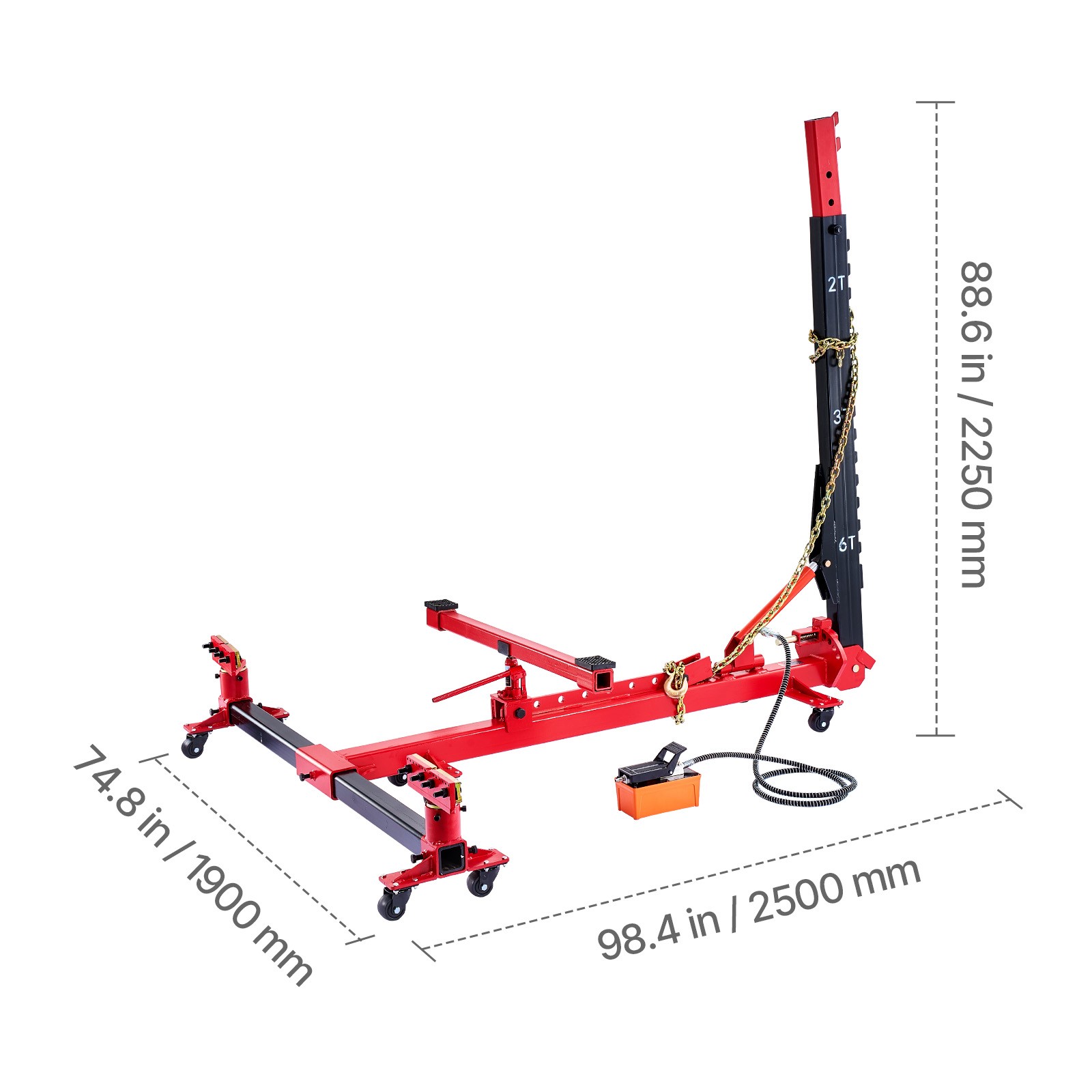 Auto Body Frame Puller Straightener 6T Car Frame Machine 3T Airbag Jack