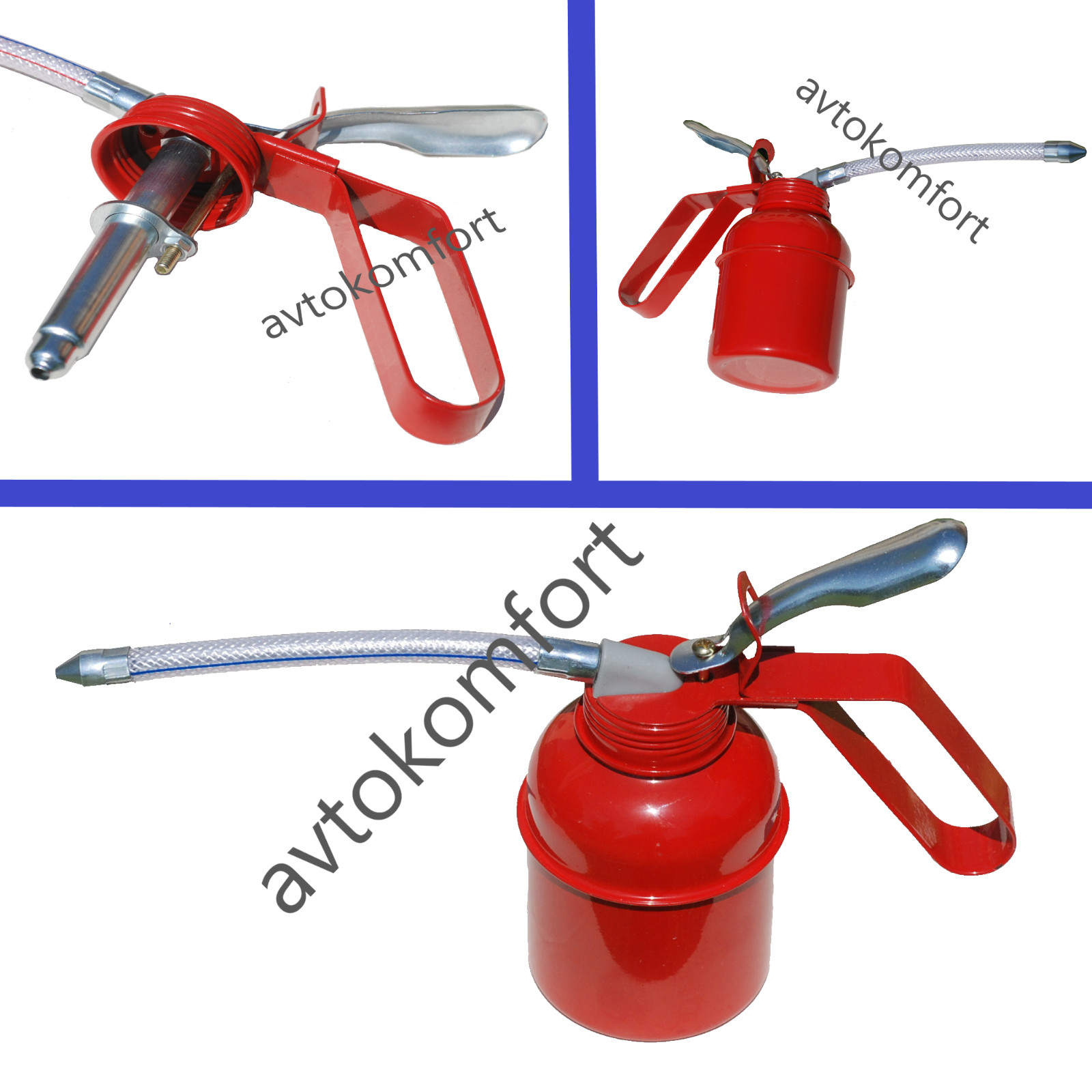 300ml Oil Can Die With Rigid Spout Metal Thumb Pump Workshop Tool Oiler