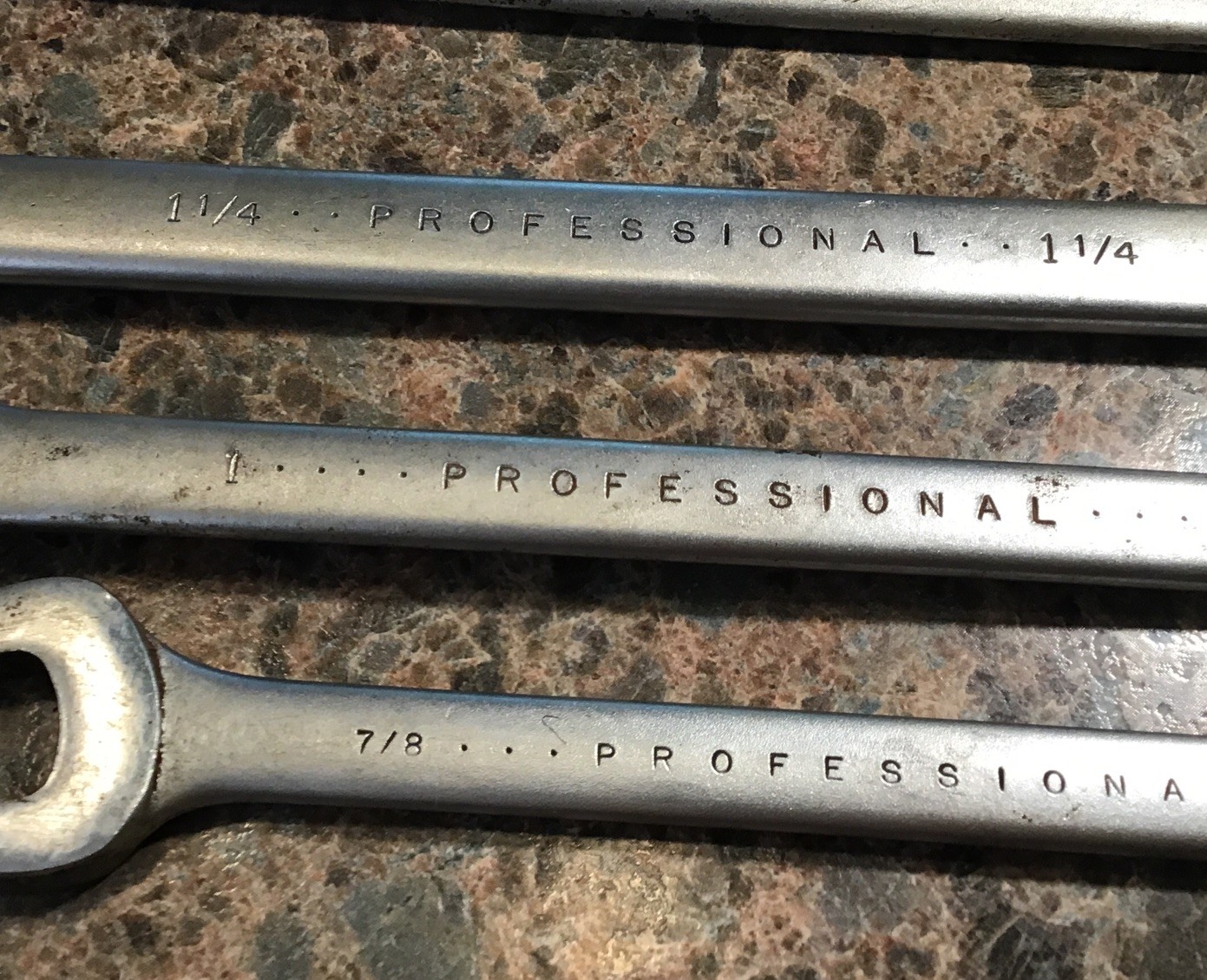 Proto Professional Combination Wrench Set 7/8, 1, 1 1/4, 1 5/16 (2) Total Of 5