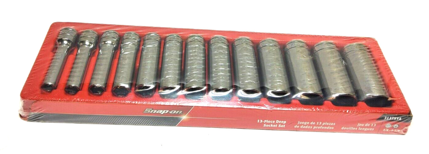 New Snap-on™ 1/2″ drive 6-point DEEP socket SET 3/8″ thru 1 1/8″ 313TSYA Unused