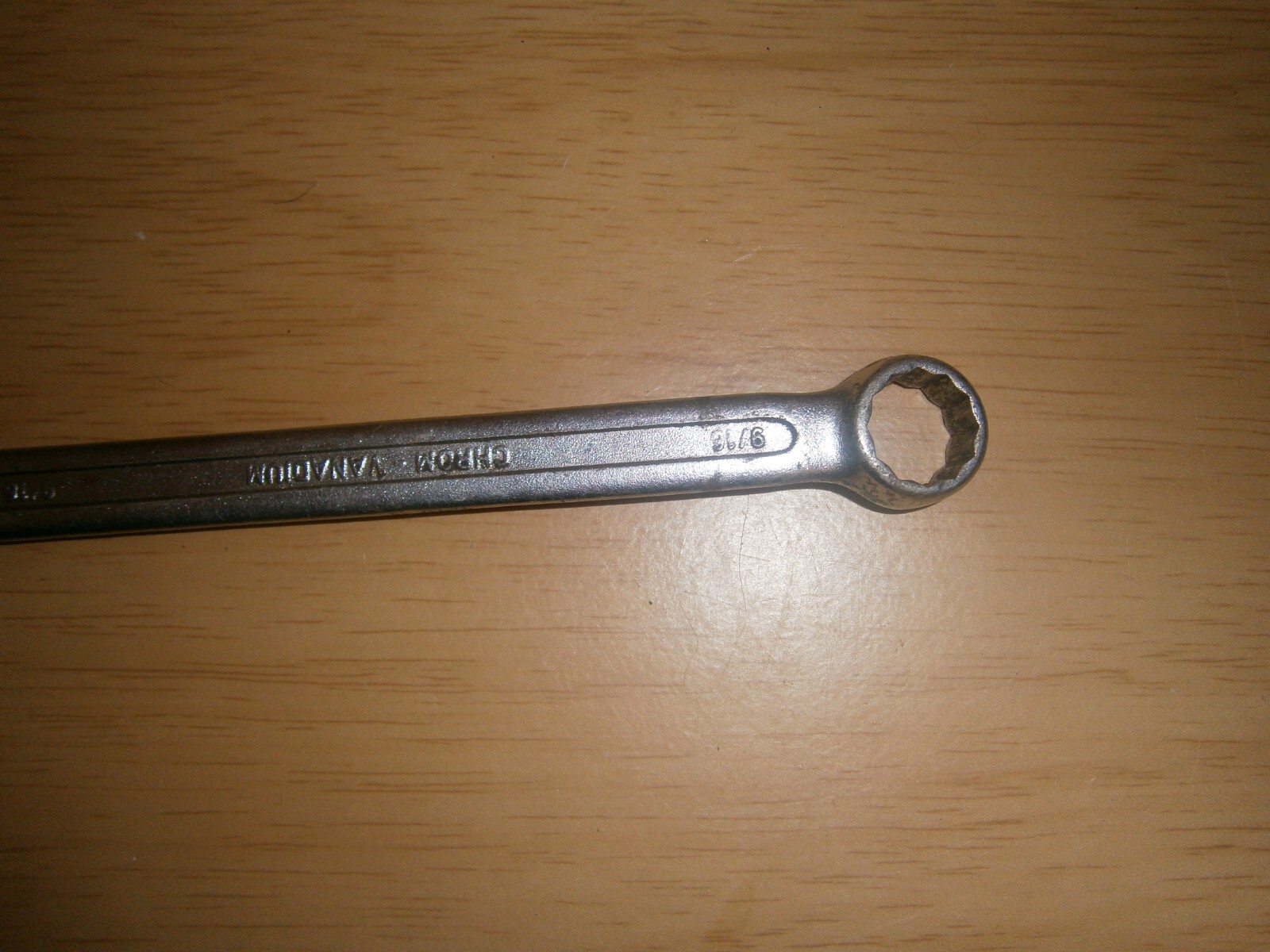 Vintage silver tone spanner. 9/16 both ends.(E6c)