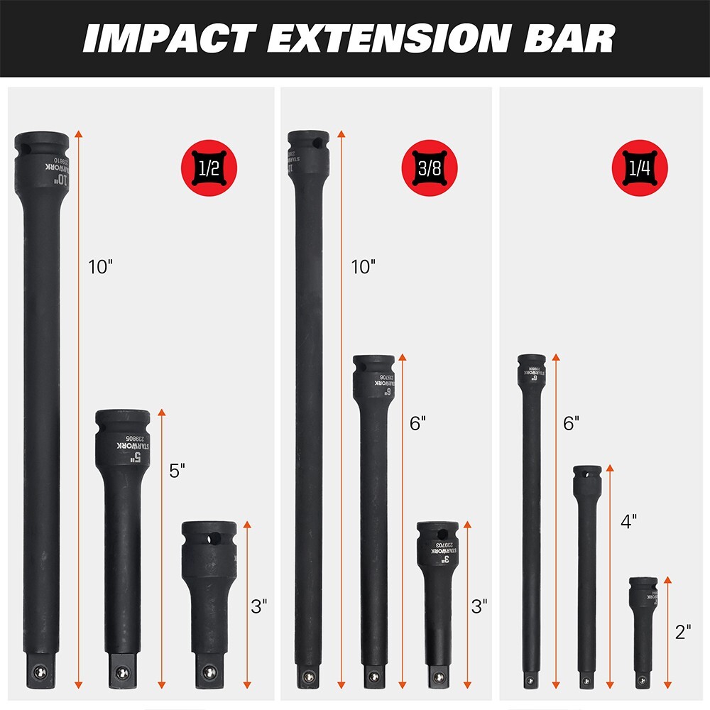 STARWORK TRUE MECHANIC™ 153-Piece Impact Socket Set, SAE/Metric