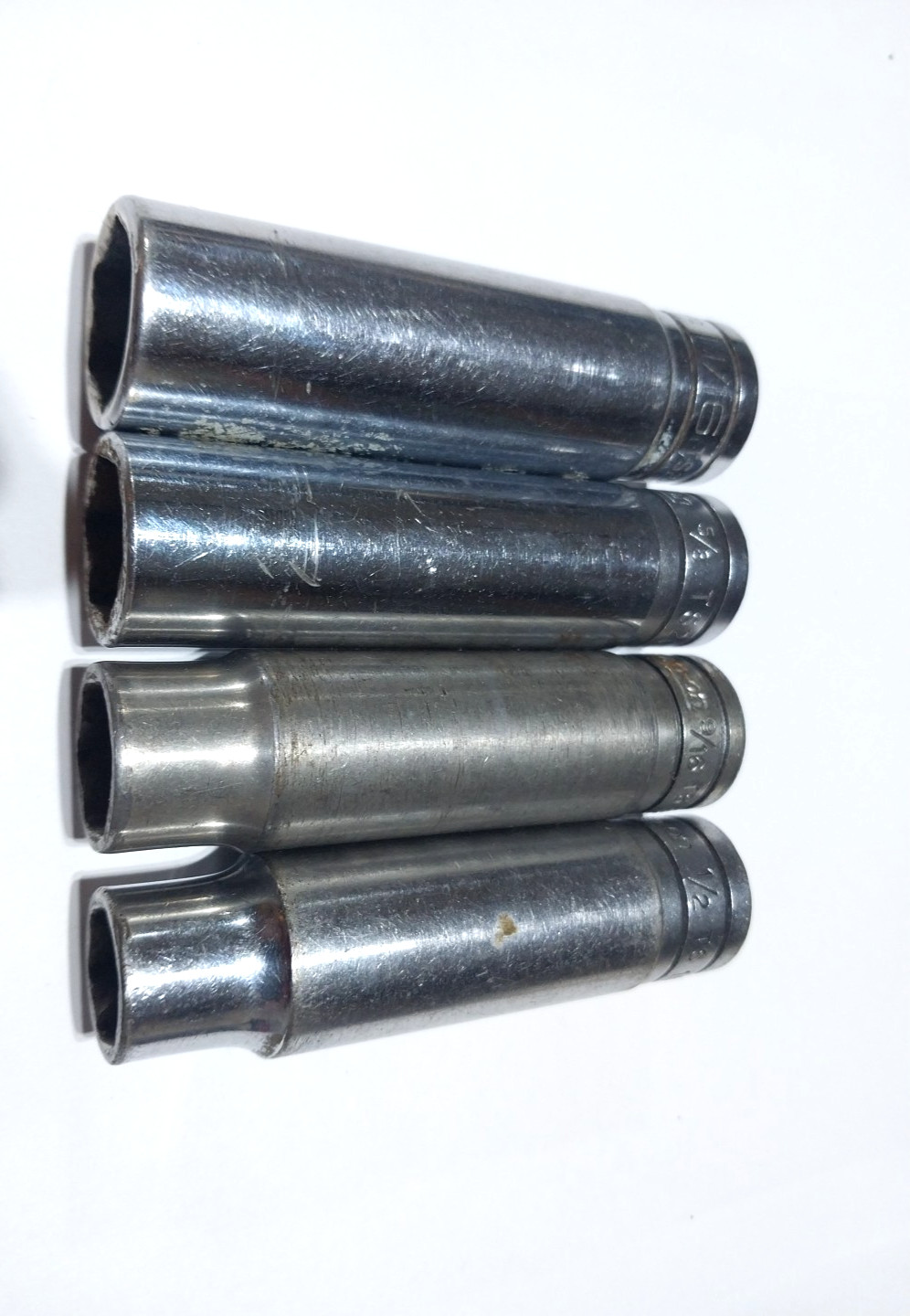 Snap On 1/2″ Dr Deep Sockets 1/2″,9/16″,5/8″,11/16″ So#94