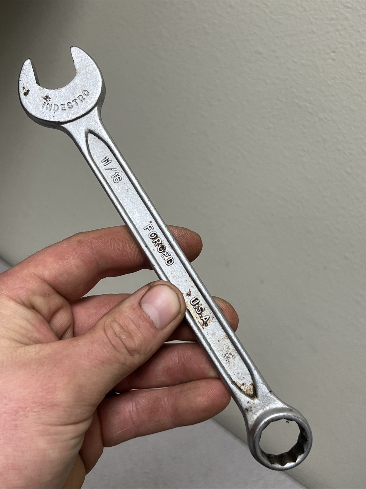 Vintage Indestro Combination Wrench Lot- 7/8, 3/4, 11/16, 5/8, 1/2, 7/16, 5/16