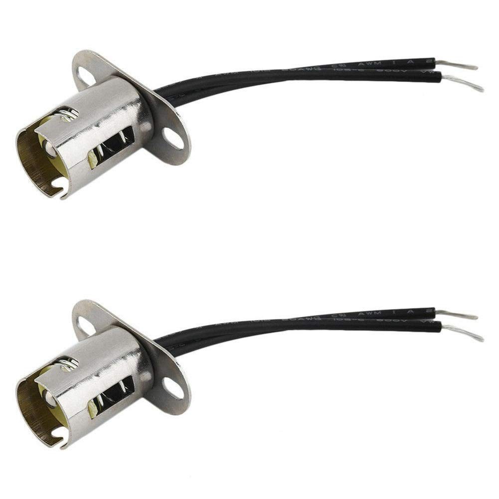 2PCS BAY15D 1157 LED Light Bulb Socket Holder with Wire Connector for silver