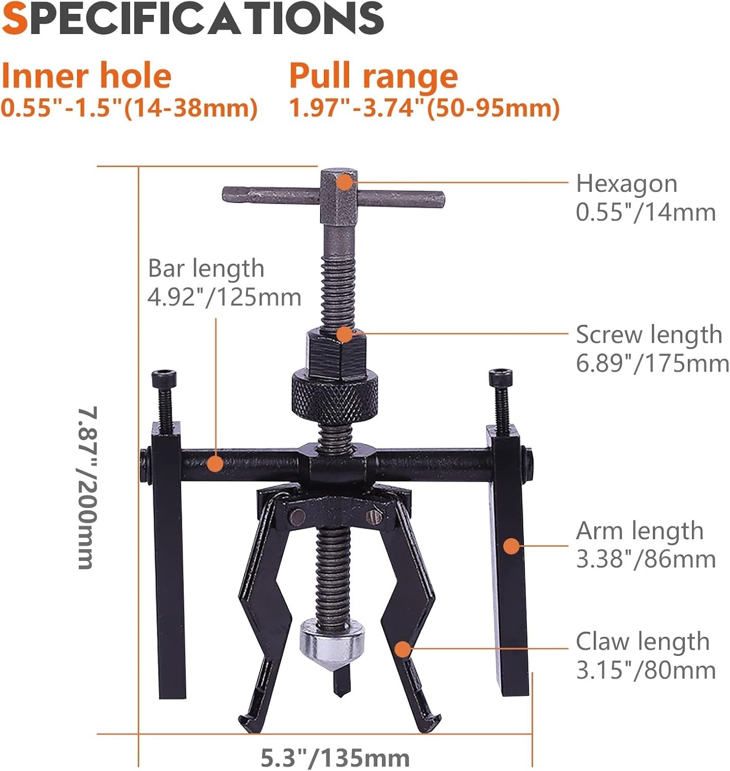 Sturdy 3 Jaw Pilot Bearing Puller for Efficient Automotive Maintenance – 1.7 lbs
