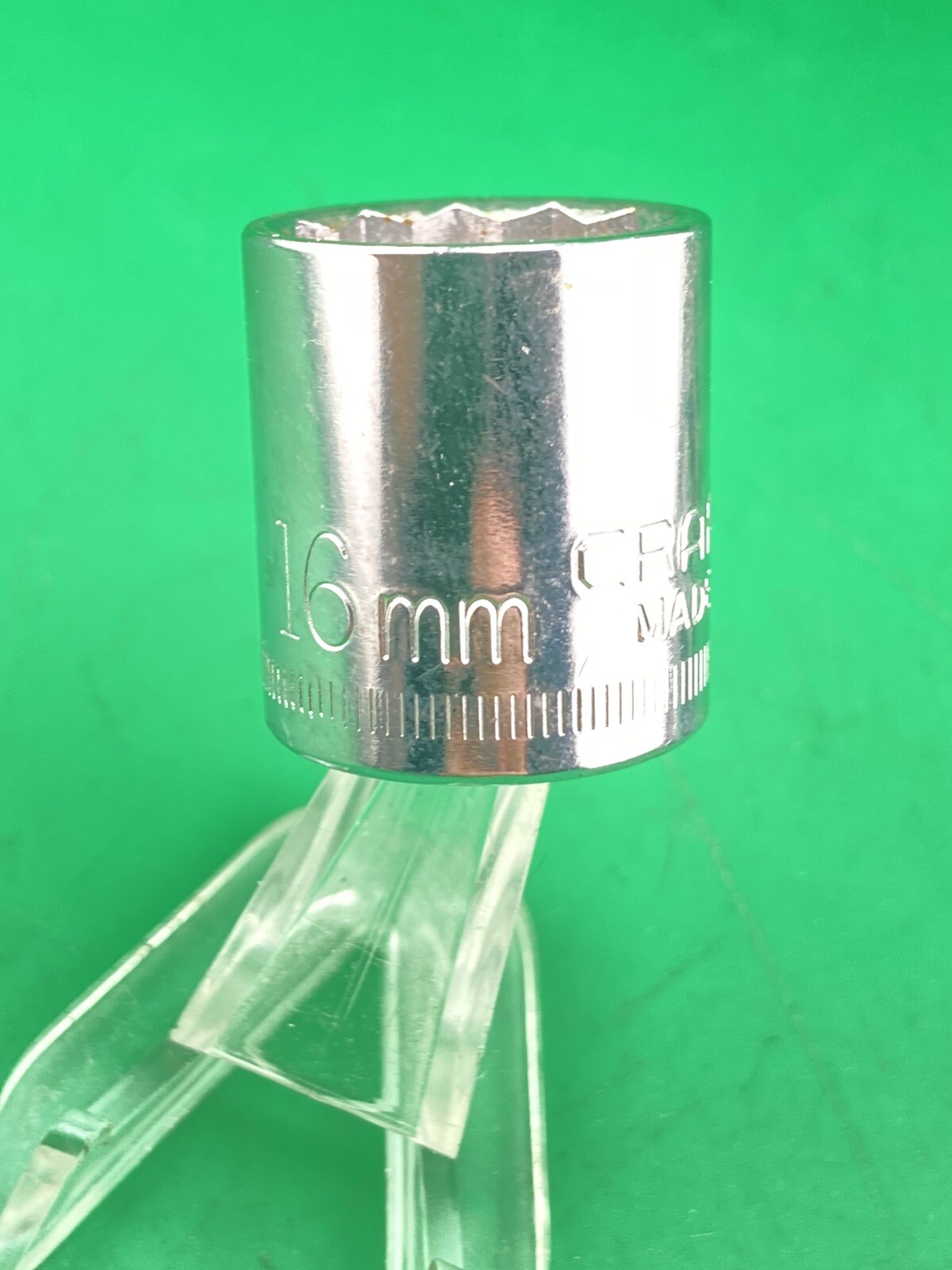 Vintage Craftsman 16mm Socket -G- Series 3/8″Dr. 12Pt 44311 USA Bottom Knurl NOS