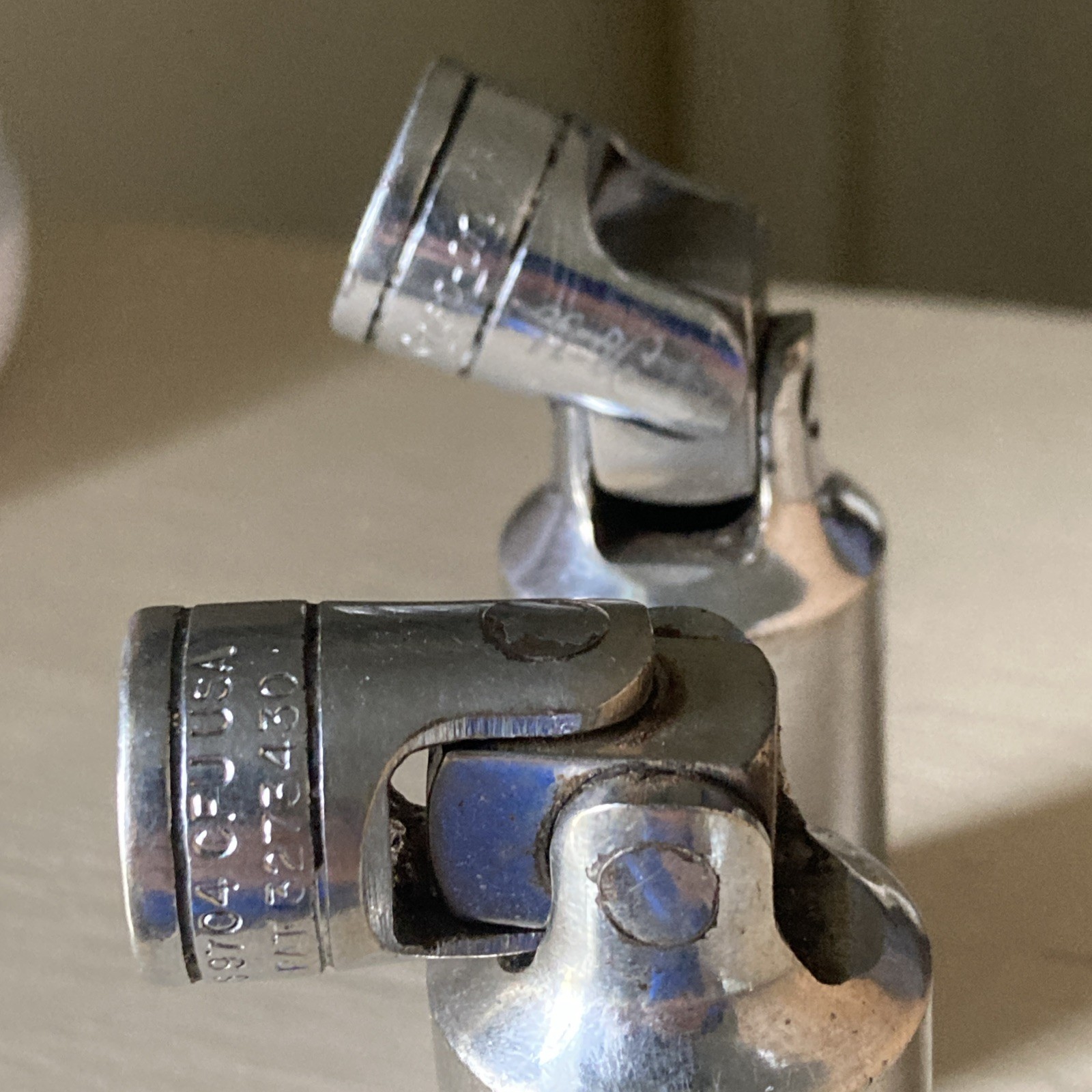 TWO Snap On Swivel Tools Both 13/16 S9704 CFU Made In USA (initials engraved)
