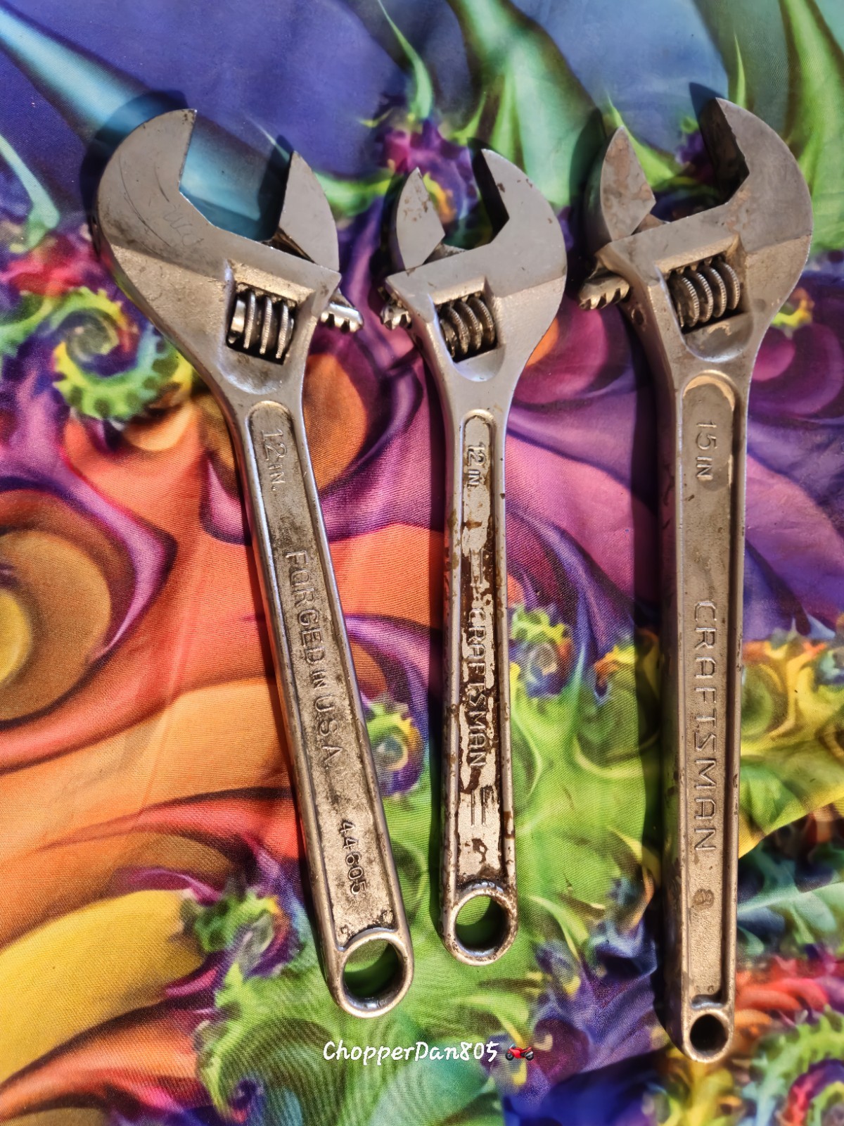 Vintage Craftsman Forged USA Adjustable Wrench Set – 12″ (300mm) & 15″ (380mm) –